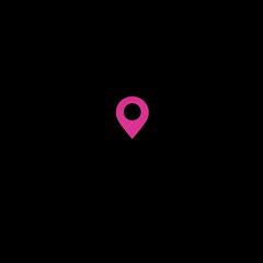 A Pink Location Marker Represented on a Black Background