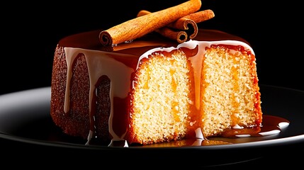 Delicious Caramel Cake Dessert Food Photography