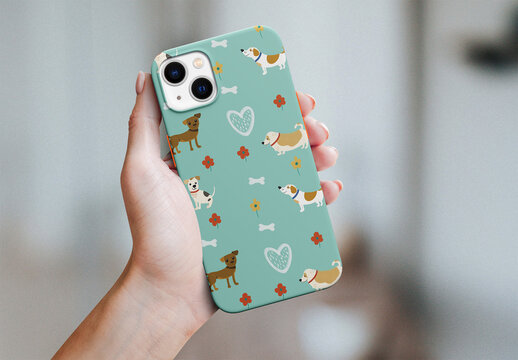 Mockup of Mobile Phone Cover Case in Hand