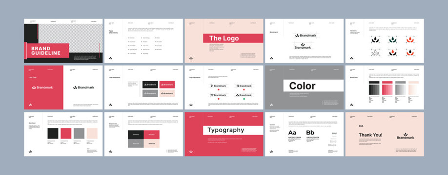 Complete Brand Identity Guidelines Template, Professional Logo Presentation, Modern Brand Guidelines Template	
