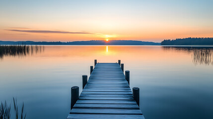 Fototapeta premium sunset on the lake