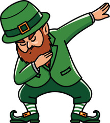 Dabbing Leprechaun Vector With Hat
