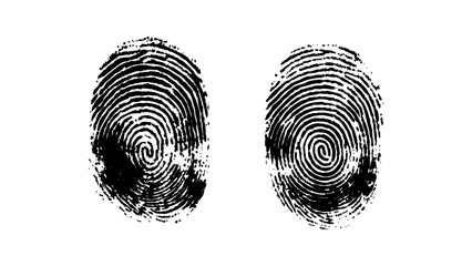 Fingerprint isolated on transparent background. Vector black fingerprint on white Transparent background.	Detailed fingerprint on grunge background symbolizing identity verification. Vector black. 