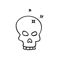 Hand drawn cute skull illustration design