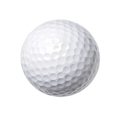 A smooth, dimpled white golf ball showcasing its spherical shape and texture.