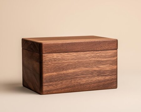 Artistic wooden tech storage box with asymmetrical design, contemporary and unique