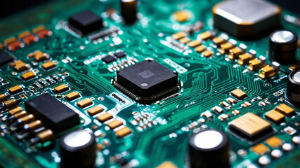 Fototapeta premium close up of computer circuit board
