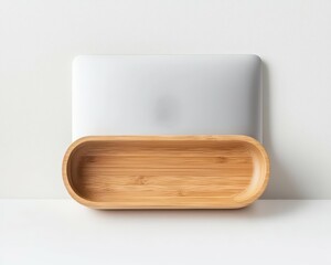 Ergonomic wooden wrist rest with hidden storage compartment for small accessories