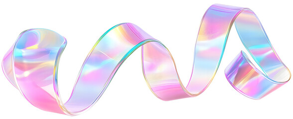 Mesmerizing Holographic Ribbon - Vibrant Abstract Modern 3D Design
