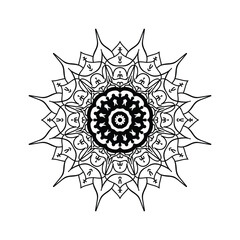 Vector line art minimal mandala design illustration for decoration
