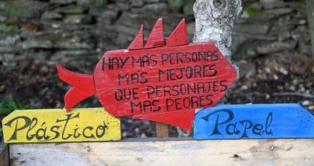 cartel casero de reciclaje