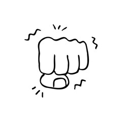 Obraz premium Cute hand drawn clenched fist illustration design