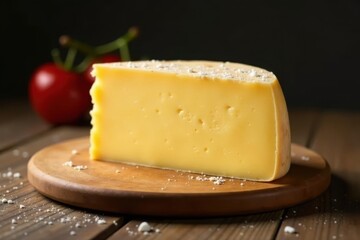 Artisan cheese wheel, creamy texture, isolated , healthy, background, wheel