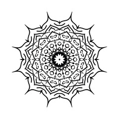 Vector line art minimal mandala design illustration for decoration