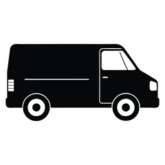 Cargo Van Silhouette Vector Art