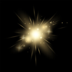 Vector light effect. Glowing sparks.