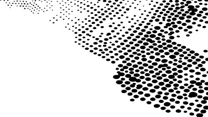 Vector abstract modern design. Black white halftone dotted white background. Black spots, splashes and dotted paint marks on a white background. grunge texture of old background