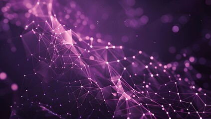 Purple Abstract Plexus Background with Connected Dots and Lines - Futuristic Network Concept