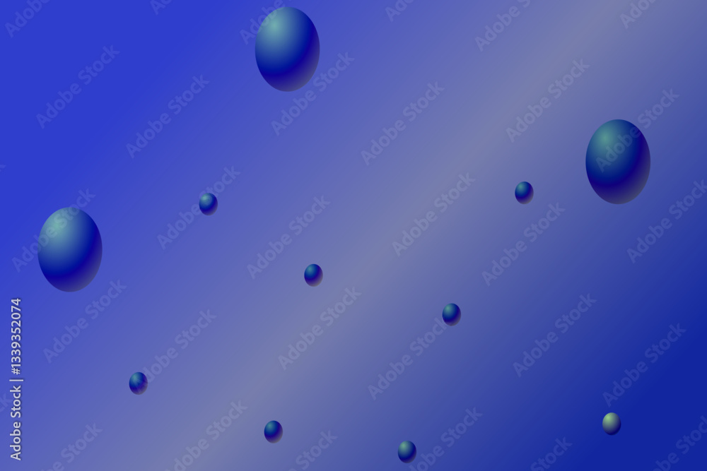 Poster abstract background with circles and blue gradient