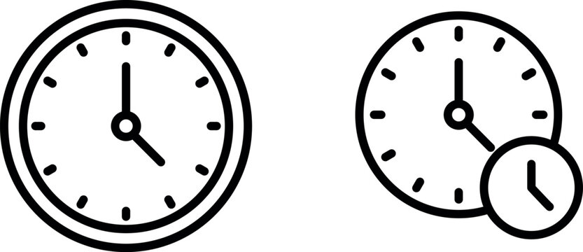 "Clock Icon &ndash; Timekeeping and Watch Symbol in Vector Style"