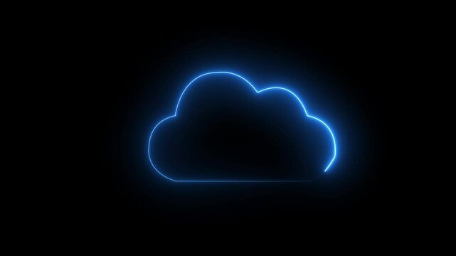 neon cloud storage network conception from a plurality of hosts and communications Weather Cloud icon animation degree of Fahrenheit, neon glow line and different weather conditions are revealing