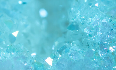Blue Crystal Mineral Stone. Gems. Mineral crystals in the natural environment. Texture of precious...