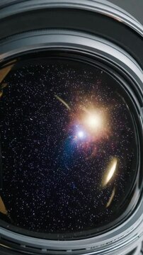 Space reflections: astronaut's visor captures distant galaxies and stars