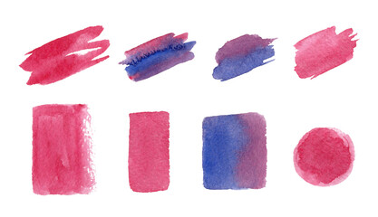 Bold colorful red and blue watercolor strokes for impactful visuals