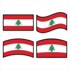 Lebanon flag wave vector illustration modern simple design