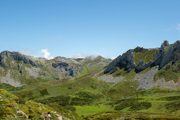 Beautiful mountain landscape of Somiedo Natural Park in spring