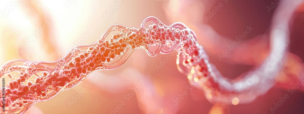 Poster intricate dna helix structure illuminated by soft light background