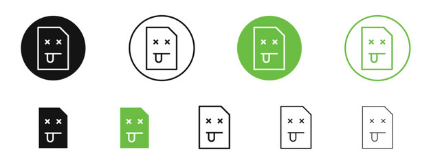 Broken Image icons in black and green colors. vector pack