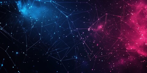 Fototapeta premium Abstract graphic design showing connected lines and particles in space