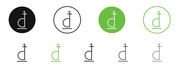 Dong icons in black and green colors. vector pack