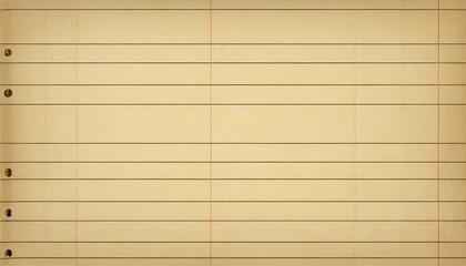Aged Lined Paper Texture with Yellowed Background for Vintage Design and Stationery