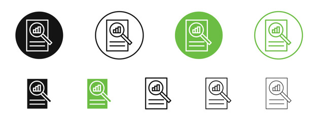 Overview icons in black and green colors. vector pack