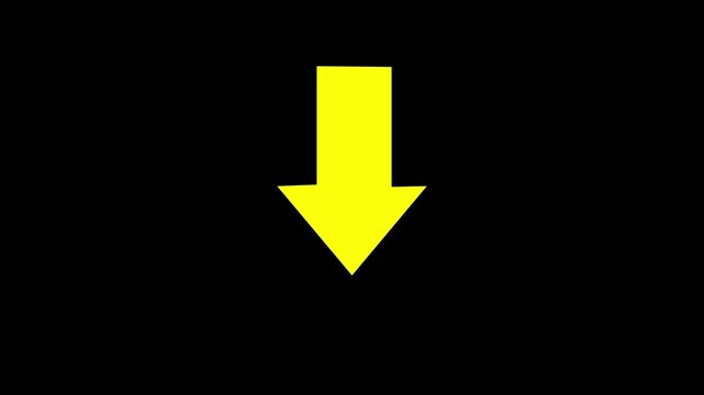 abstract directional arrow icon or swipe down arrow signal animation 4k.