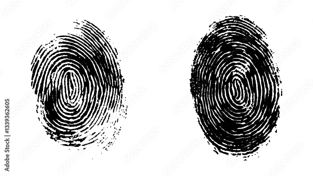 Wall mural fingerprint isolated on transparent background. vector abstract fingerprint with modern design and f