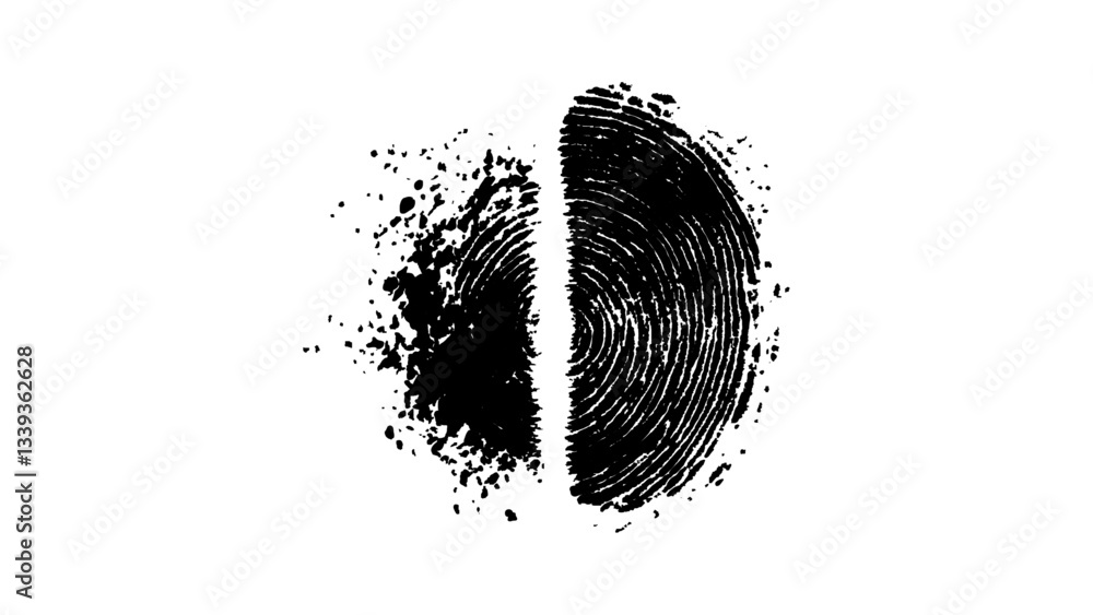 Wall mural fingerprint isolated on transparent background. vector abstract fingerprint with modern design and f