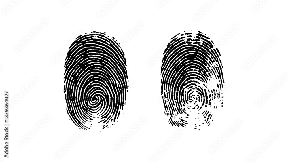 Wall mural fingerprint isolated on transparent background. vector abstract fingerprint with modern design and f