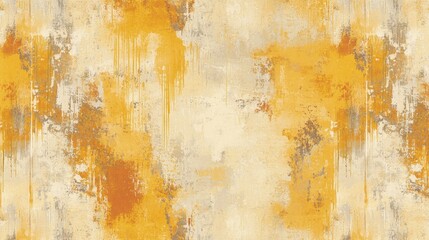 This artwork showcases a vibrant and textured abstract design rich in warm shades of yellow, orange, and cream, perfect for enhancing interior spaces