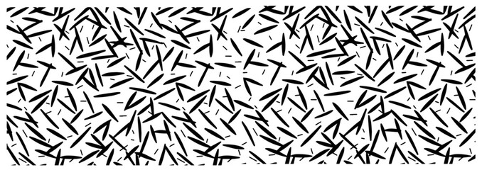 abstract seamless pattern with scattered black lines in vector shape