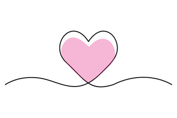 Simple, Continuous Line Art Heart Design
