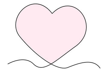 Simple, Continuous Line Art Heart Design
