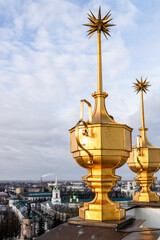 decorative spires of Epiphany Cathedral, Kostroma