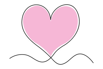 Simple, Continuous Line Art Heart Design
