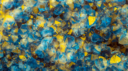 Multi-colored crystal mineral stone. Gems. Mineral crystals in the natural environment. Texture of...