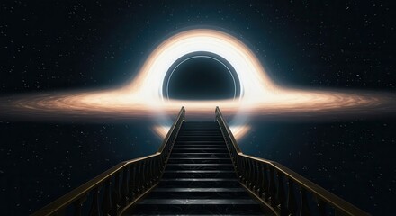 Stairway Leading to a Black Hole in Space with Stars