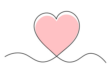 Simple, Continuous Line Art Heart Design
