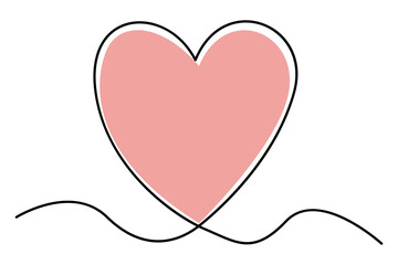 Simple, Continuous Line Art Heart Design
